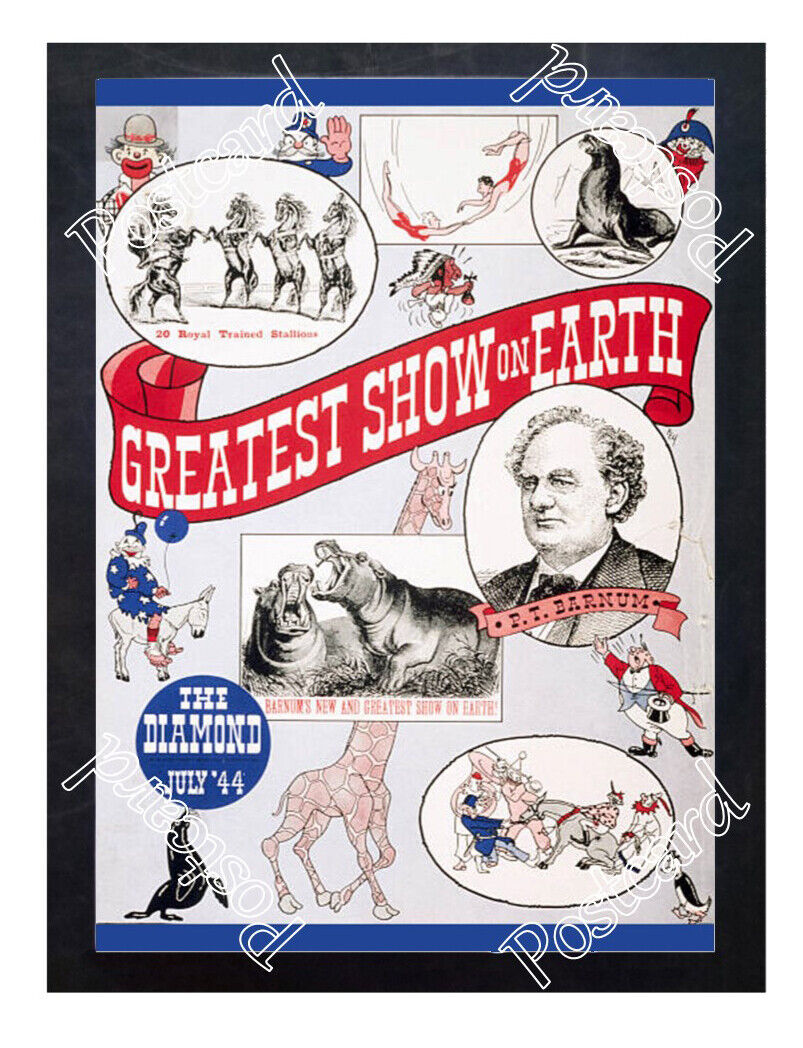 Historic Greatest Show on Earth P.T. Barnum\'s Circus Advertising Postcard