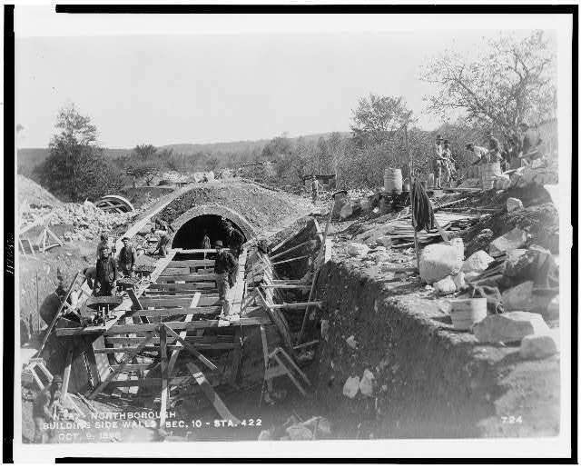 Building Side Walls,Northborough,Massachusetts,MA,Water Supply,Construction,1896
