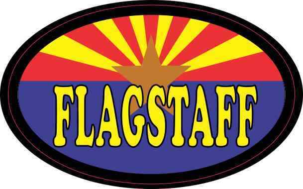 4in x 2.5in Oval Arizonan Flag Flagstaff Sticker Car Truck Vehicle Bumper Decal