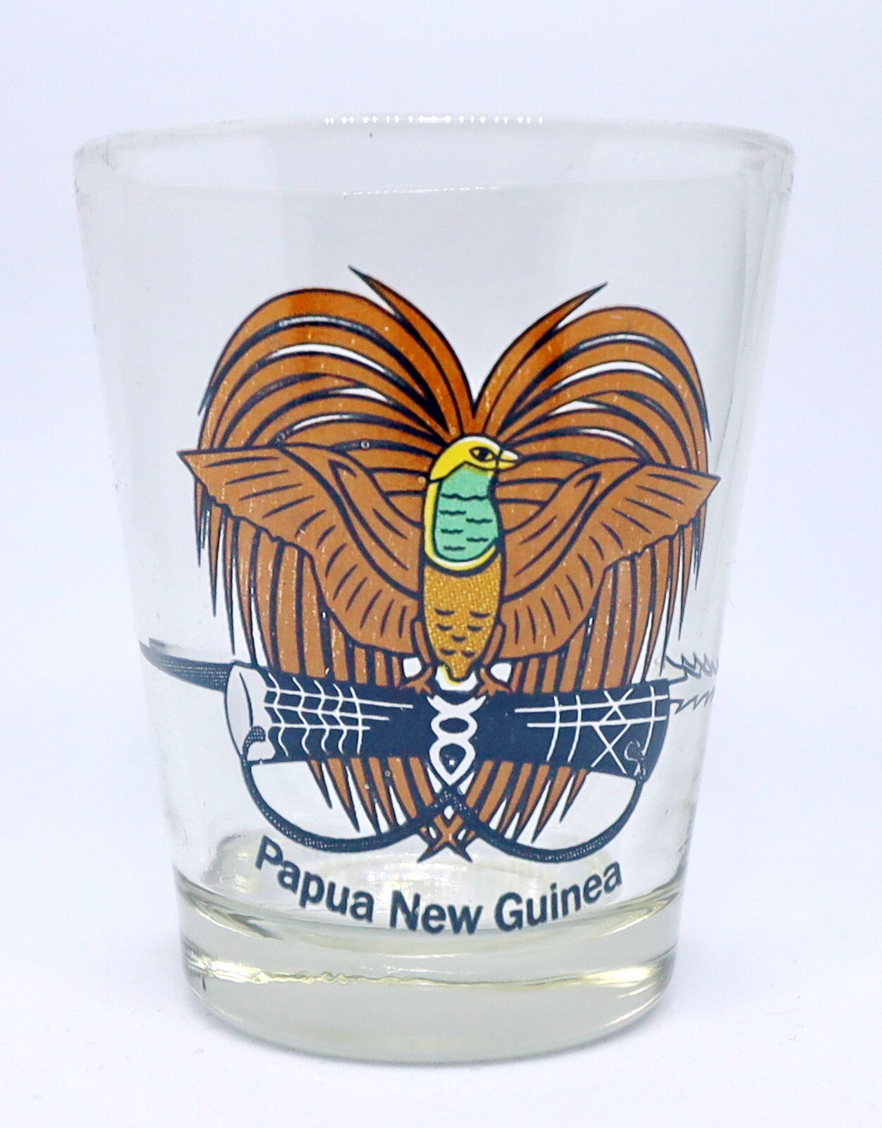 PAPUA NEW GUINEA COAT OF ARMS SHOT GLASS SHOTGLASS