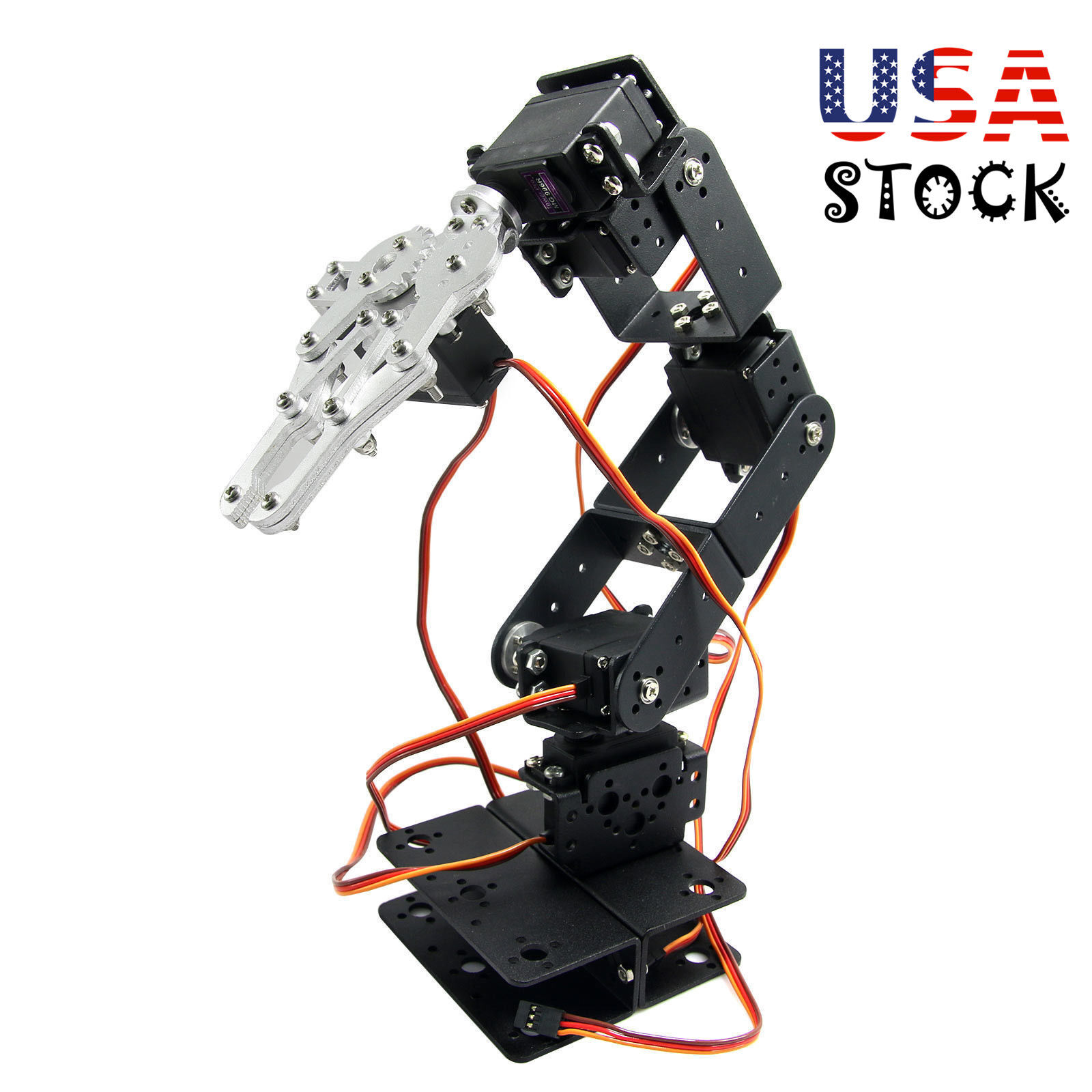 Alu Robot 6 DOF Arm Mechanical Robotic Arm Clamp Claw Mount Kit  USA