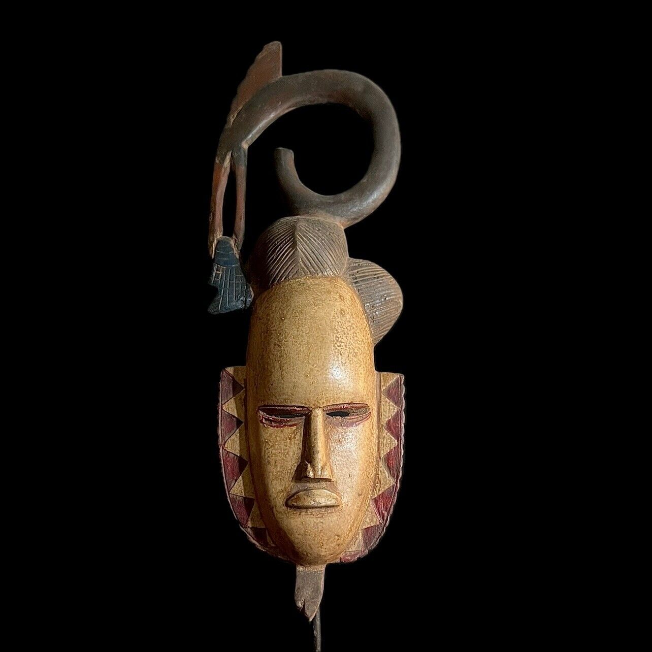 African Baule Mask-Wooden Tribal Mask Handmade folk art Antiques Guro-9815
