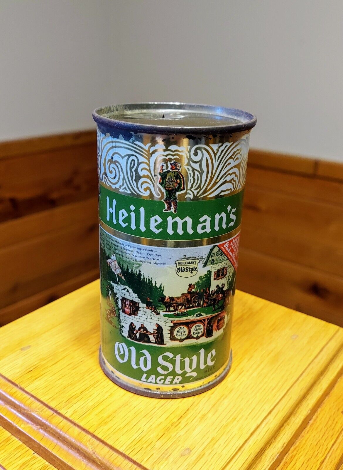 Heileman's Old Style Lager Flat Top Beer Can - Nice