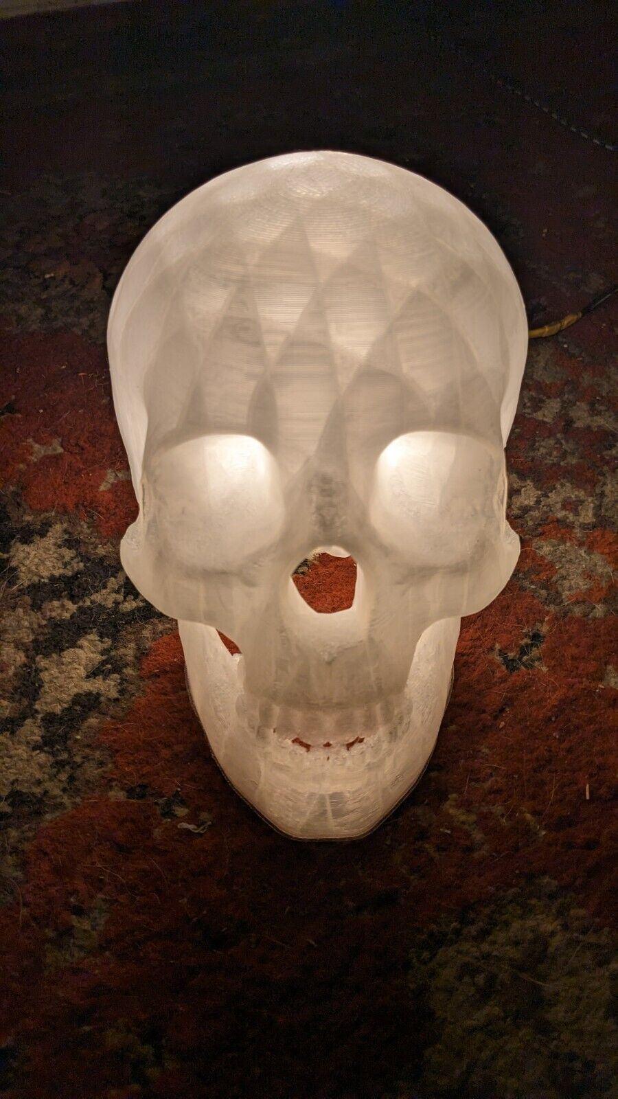 3D printed handmade ultra realistic translucent human skull night light