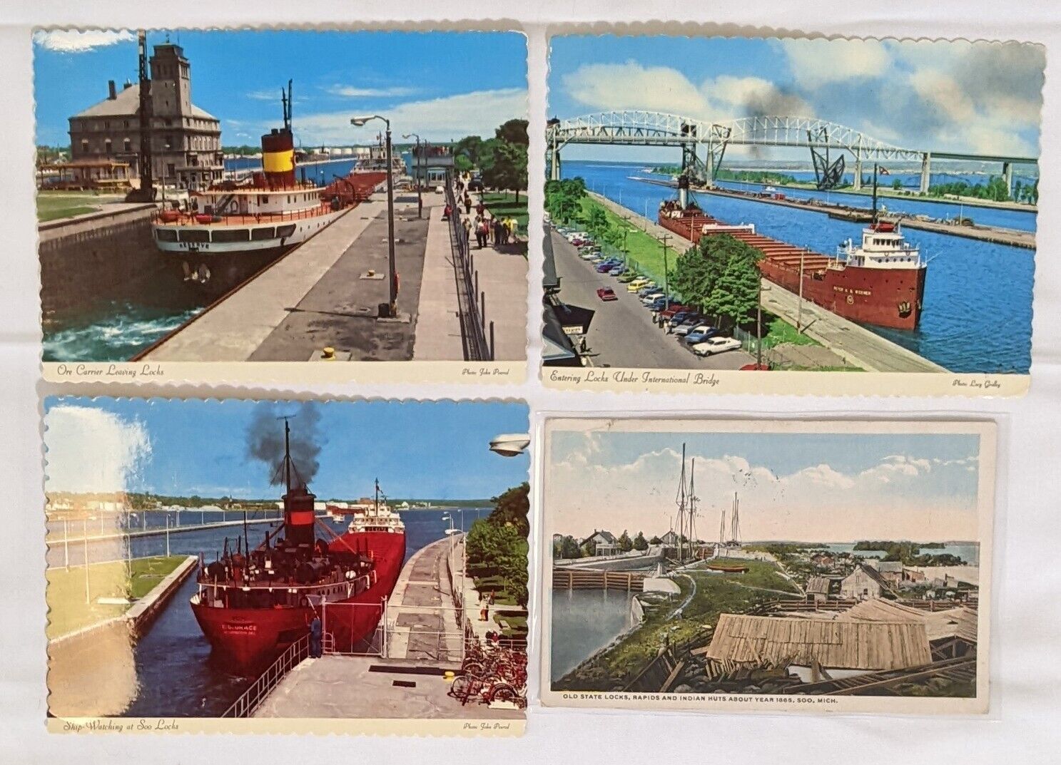 Classic Nostalgic UP Yooper Sault Ste. Marie Soo Locks Michigan Post Cards