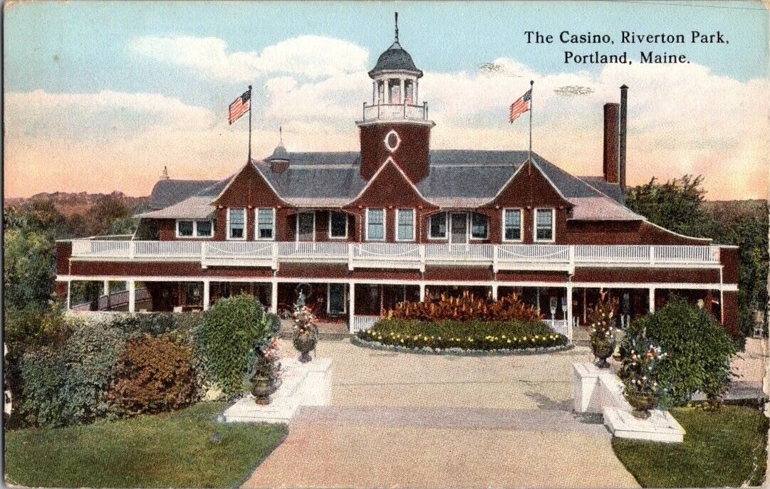 1910s The Casino Riverton Park Portland Maine ME Postcard Antique