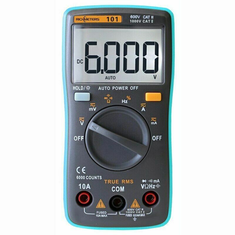RM101 Digital Multimeter 6000 Count Backlight AC/DC Ammeter Voltmeter Volt LCD