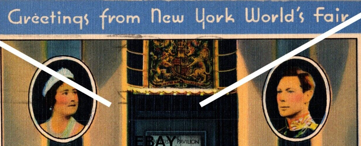 1939 Postcard NY World\'s Fair Trylon & Perisphere British Pavilion Litho