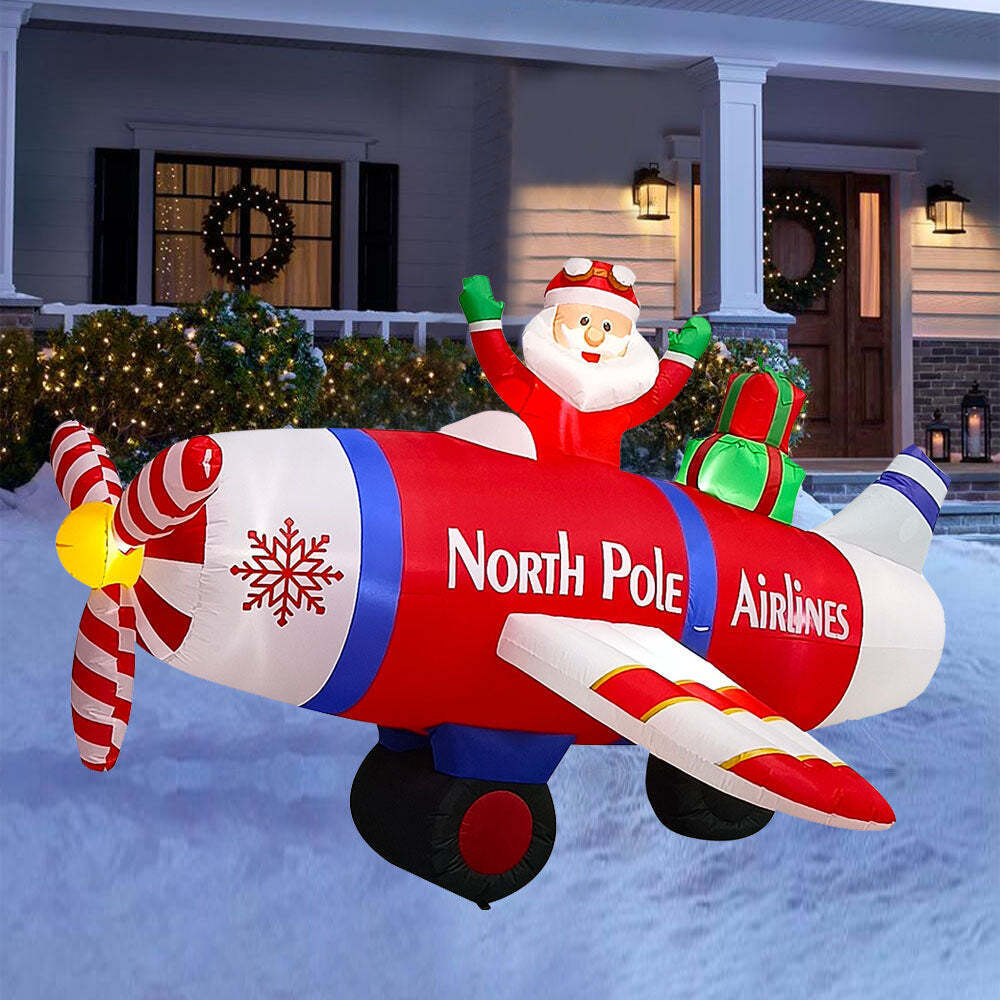 8FT CHRISTMAS LED INFLATABLE FLYING SANTA CLAUS