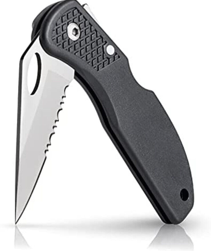 Maxam Lightweight Lockback Folding Pocket Knife with Black Handle