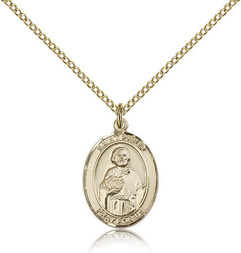 Saint Philip The Apostle Medal For Women - Gold Filled Necklace On 18 Chain ...
