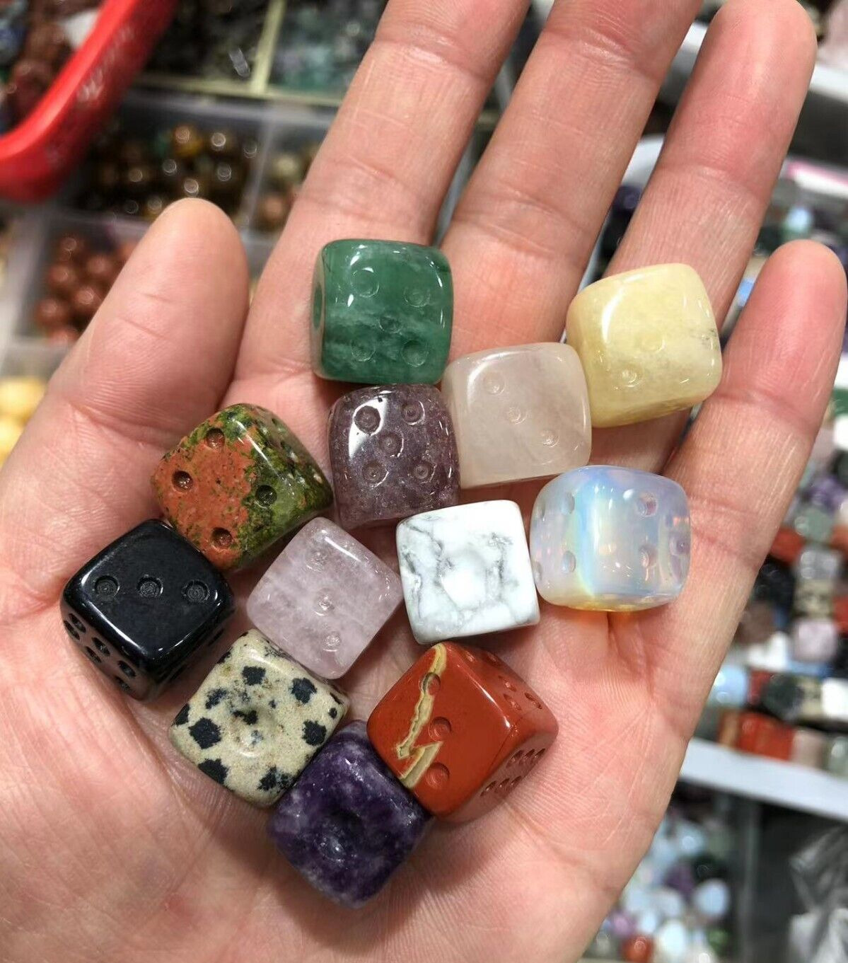50pc Wholesale mixed Natural quartz crystal dice skull reiki healing game gift