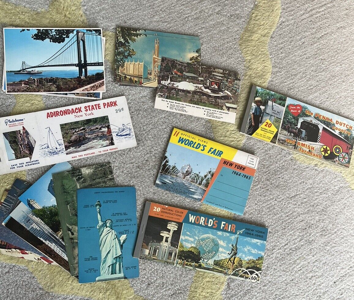 Lot Of 40 vintage postcards 1960s Worlds fair Plus Others