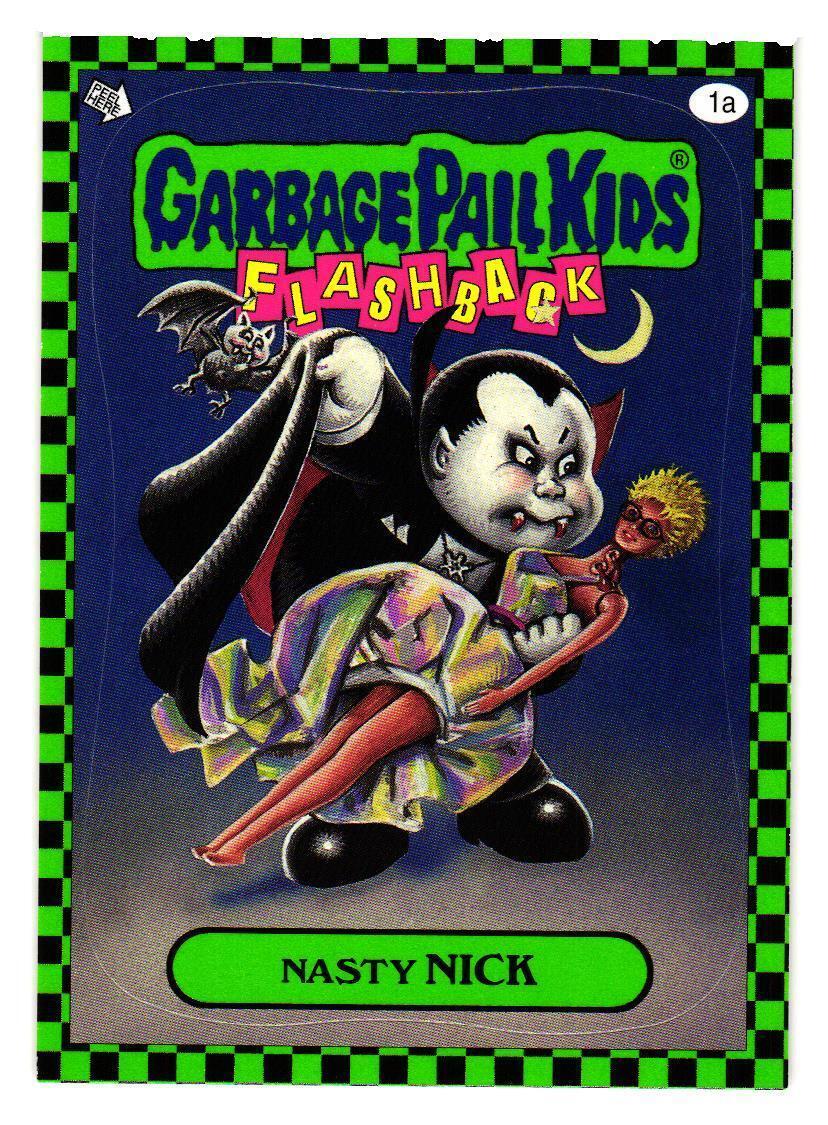 2010 GARBAGE PAIL KIDS FLASHBACK SERIES 1 PICK YOUR CARD GREEN PARALLEL STICKERS