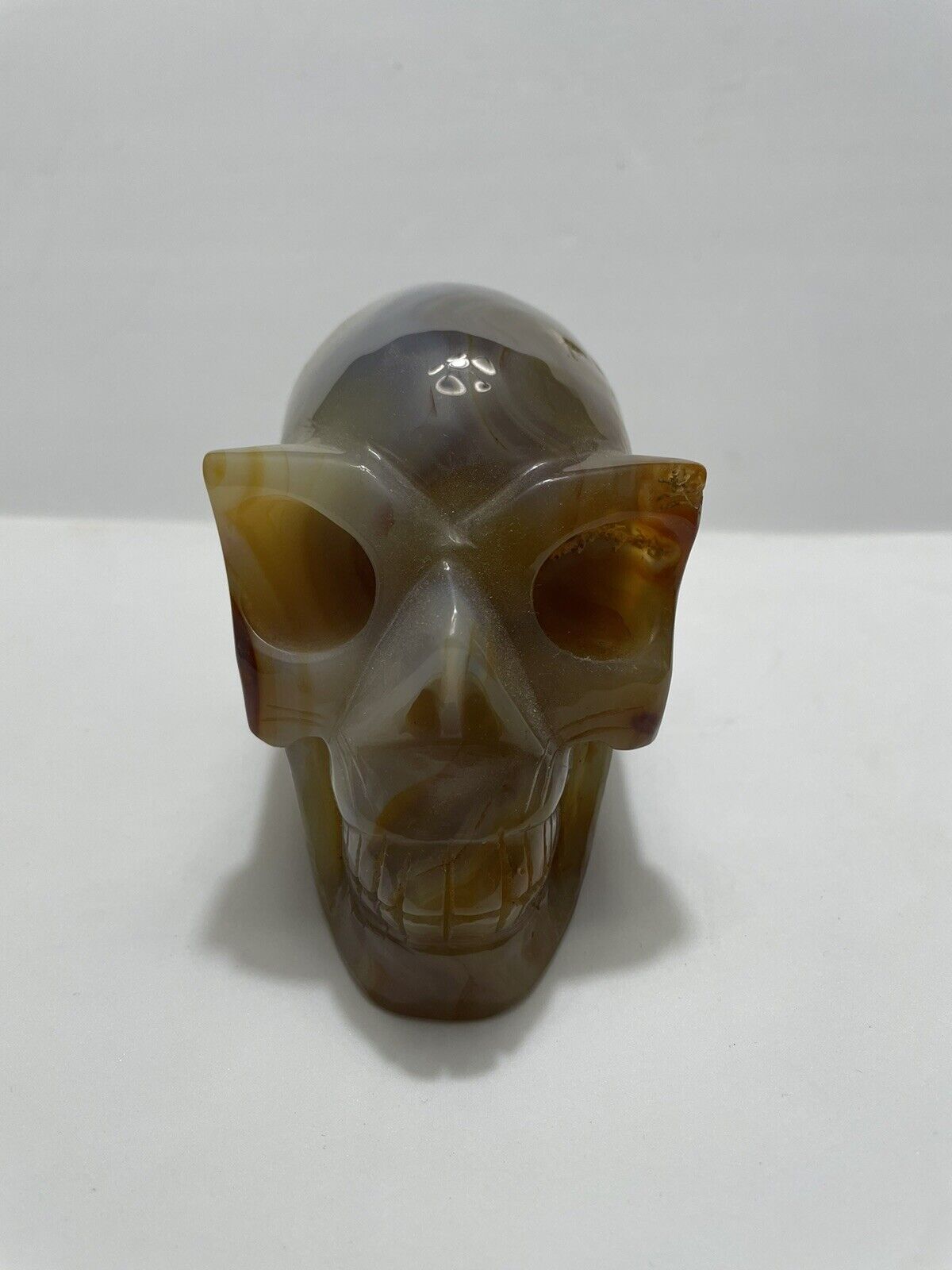 Carnelian 2.5 Lb. Alien Skull, Gorgeous Inclusions And Colors