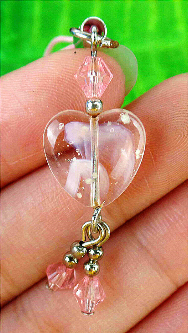 13x12x5mm Millefiori Glass Heart Pendant Cell Phone Accessories Chain AP16479