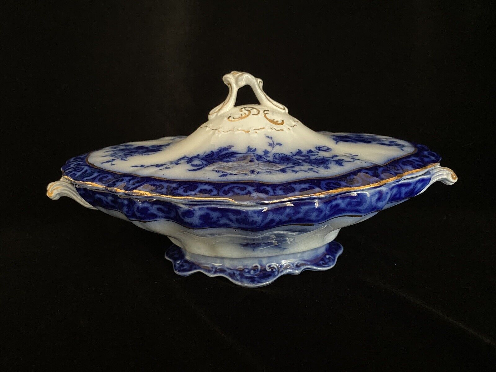Flow Blue Tureen by Henry Alcock