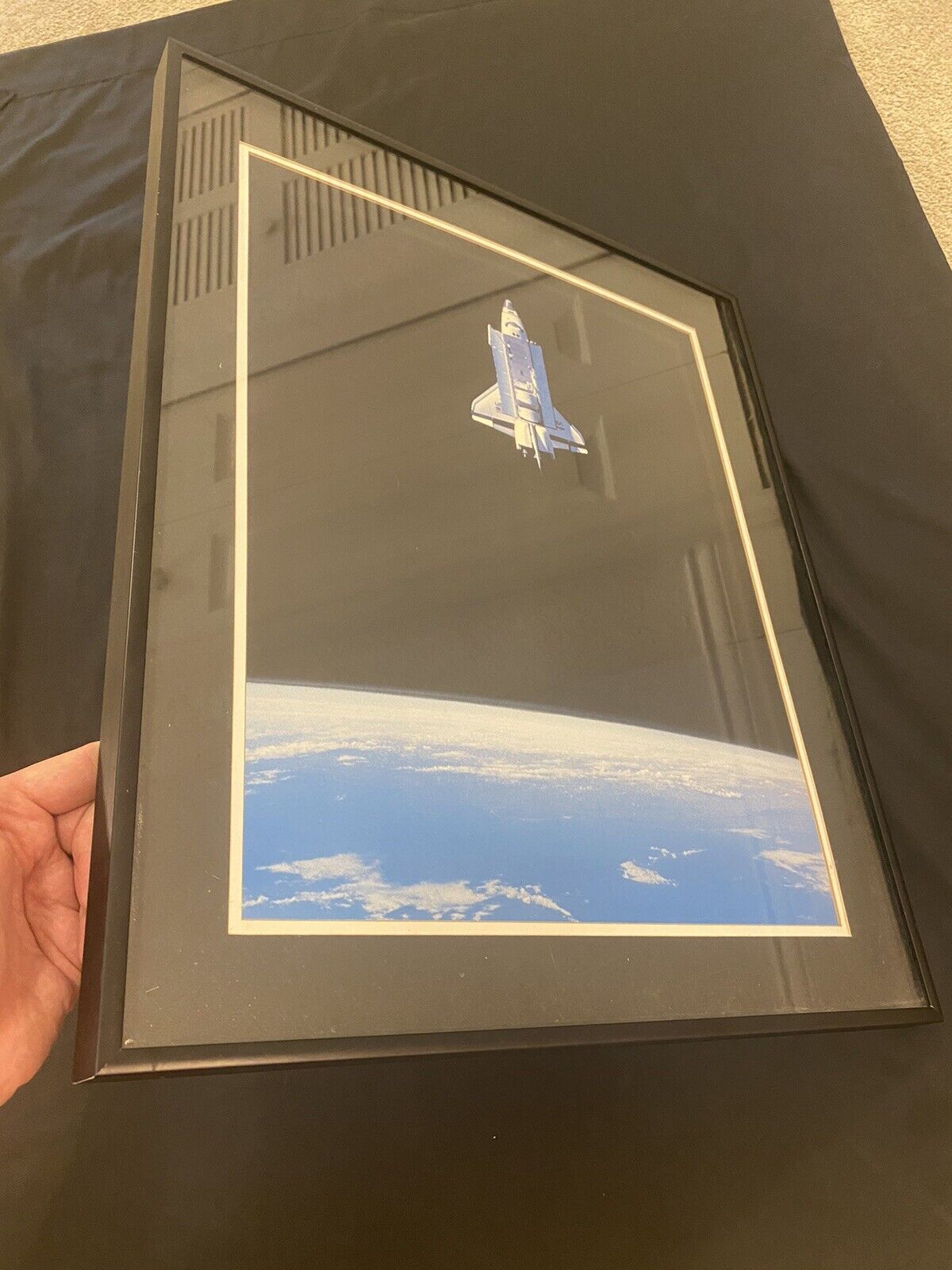 Vintage NASA Skylab Space Shuttle Rising Earth Astronaut Autograph Photo 20x24
