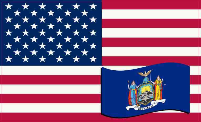 5 X 3 America and New York Flag Magnet Vinyl Patriotic Car Decal Vehicle Magnets
