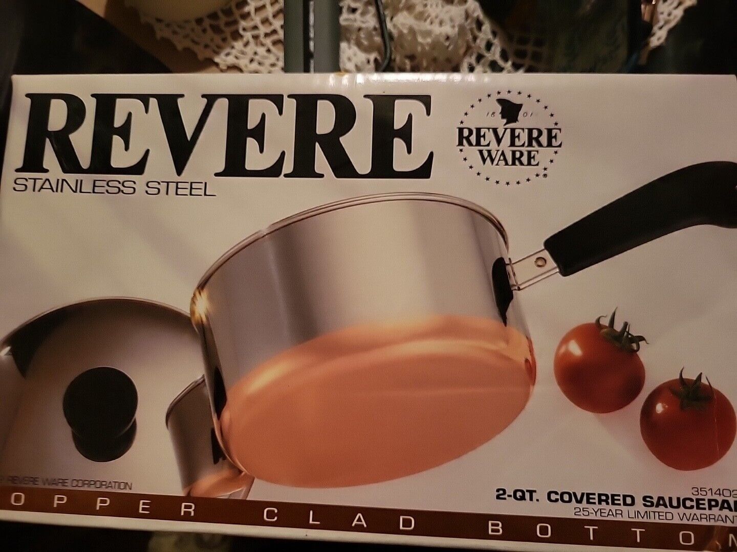2 Quart Revere Ware Stainless Steel Sauce Pan With Lid New