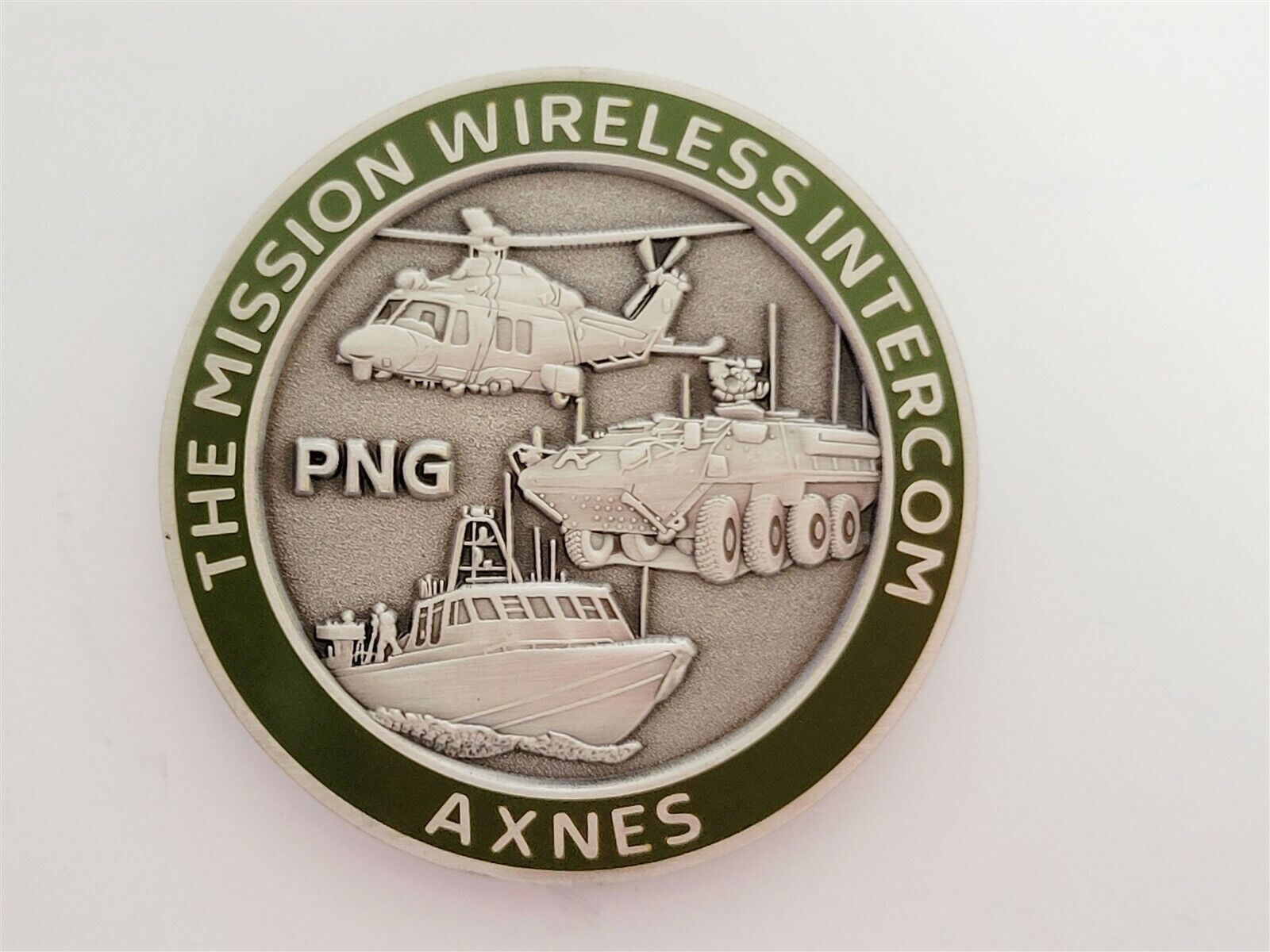 Axnes The Mission Wireless Intercom Clear Communication Challenge Coin NEW