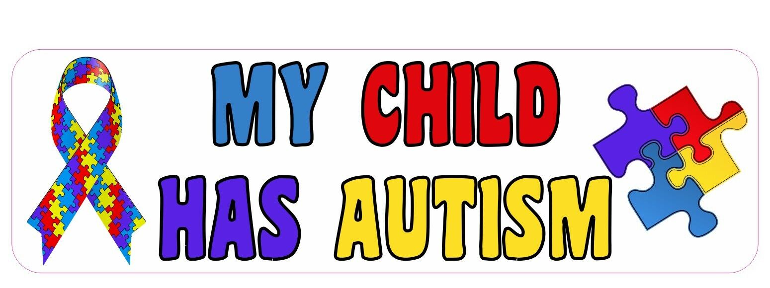 10in x 3in Ribbon My Child Has Autism Magnet Car Truck Vehicle Magnetic Sign