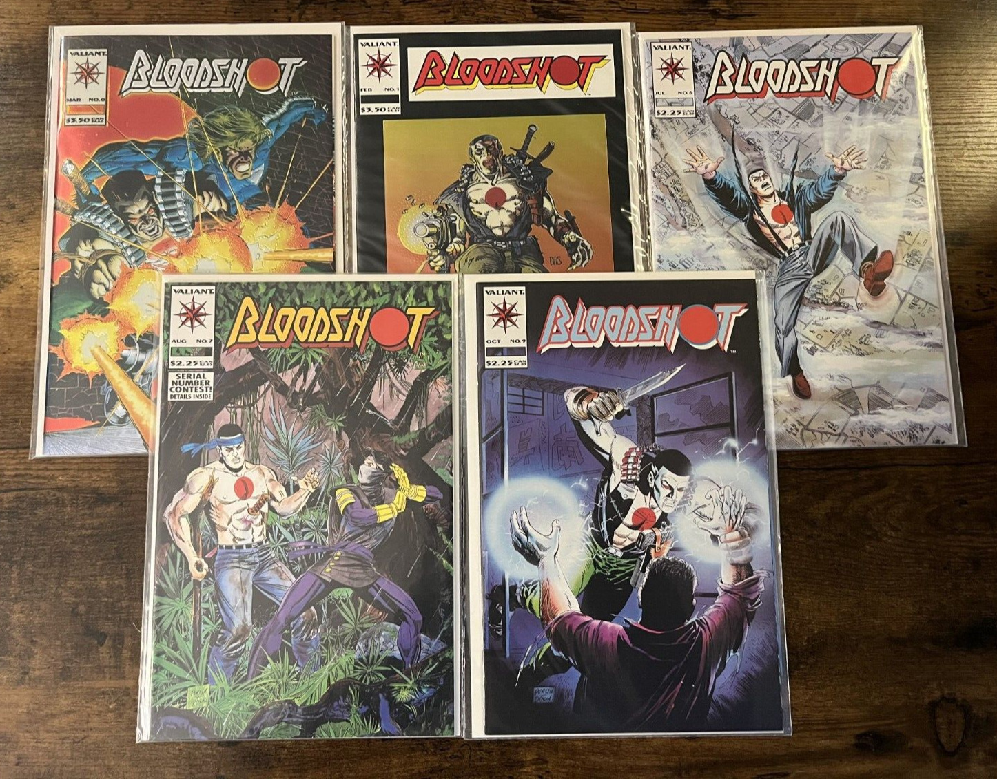 Lot of 5 Bloodshot #0 1 6 7 9 Valiant Comics (1993-1994) High Grade