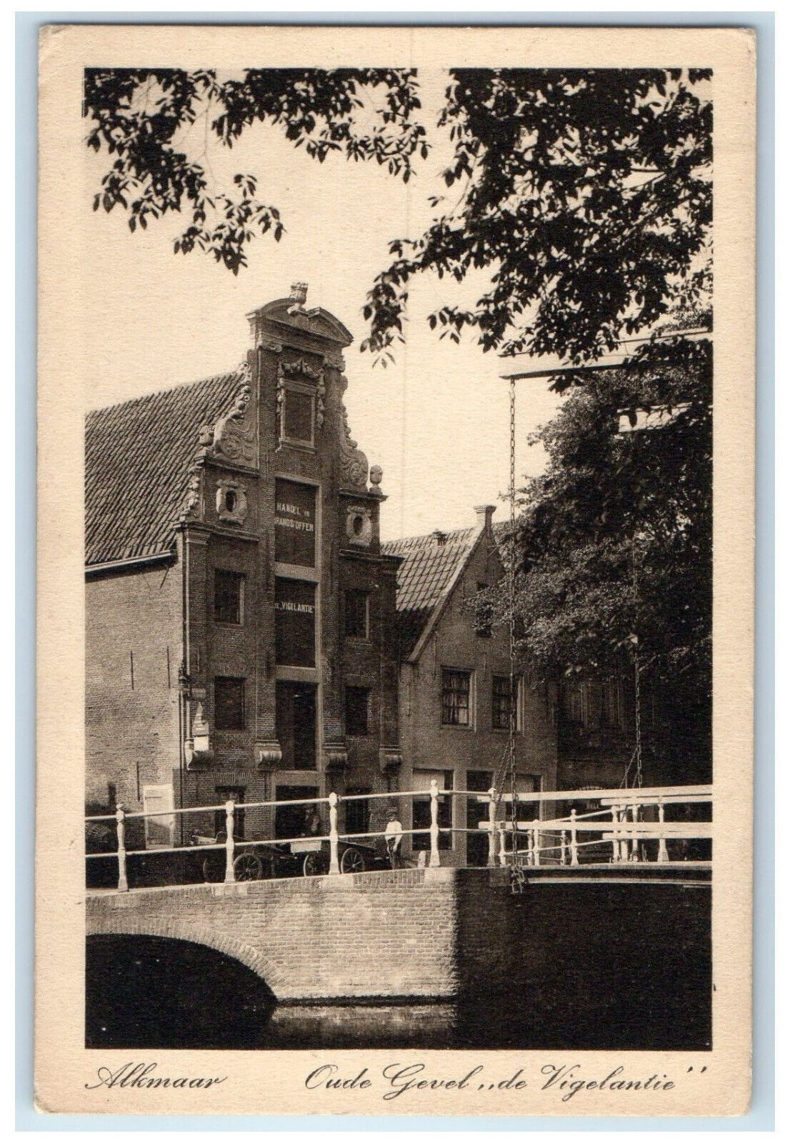 1917 Old Facade The Vigilance Alkmaar Netherlands Posted Antique Postcard