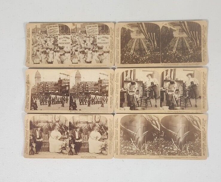 Vtg Stereoscope Card Lot Of 6 Cards - Various Places and Scenes 