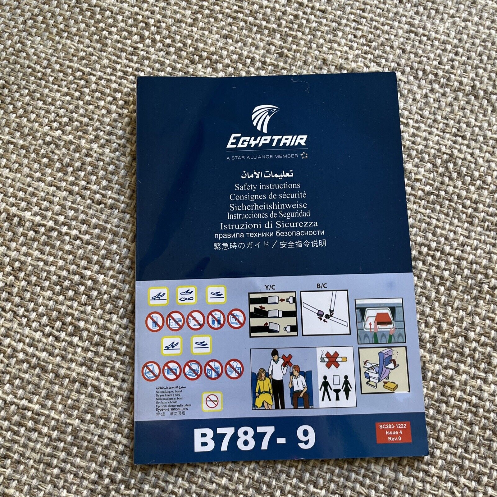 Egyptair 787-9 Safety Card