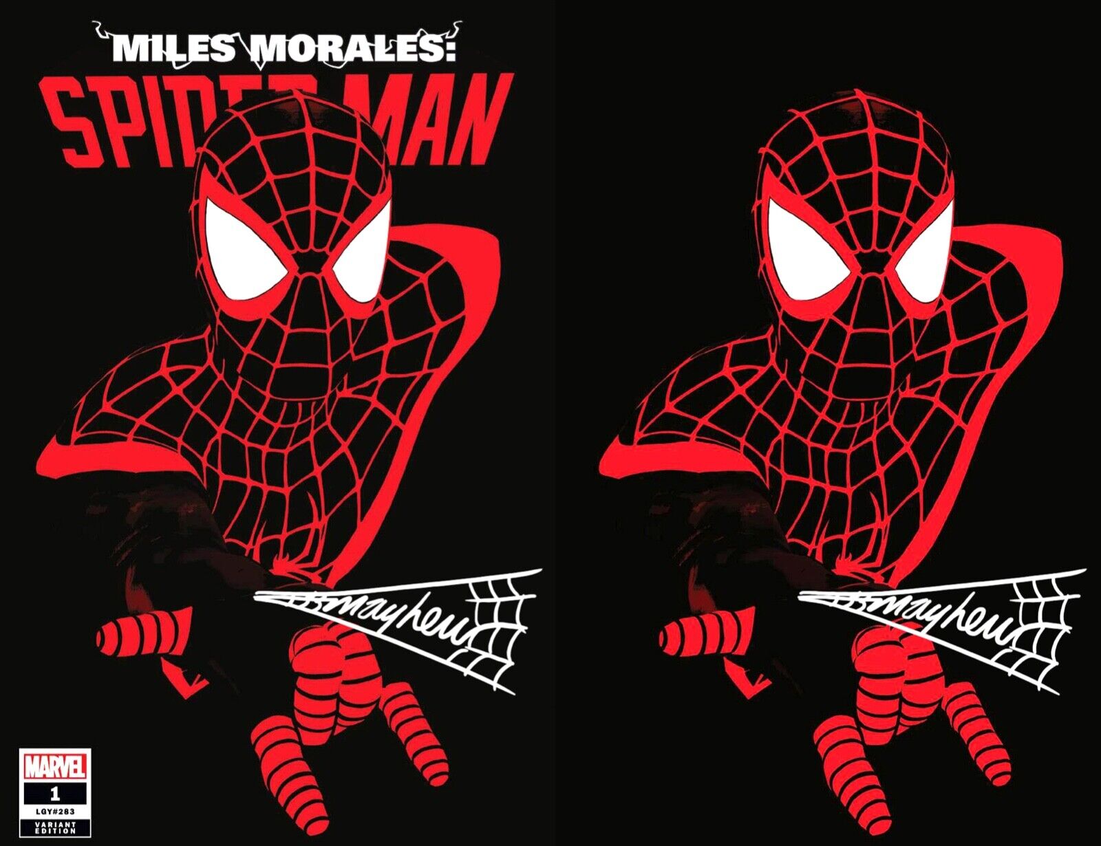 MILES MORALES SPIDER-MAN #1 (2022) Mike Mayhew Studio Variant A&B Thwip Sig COA