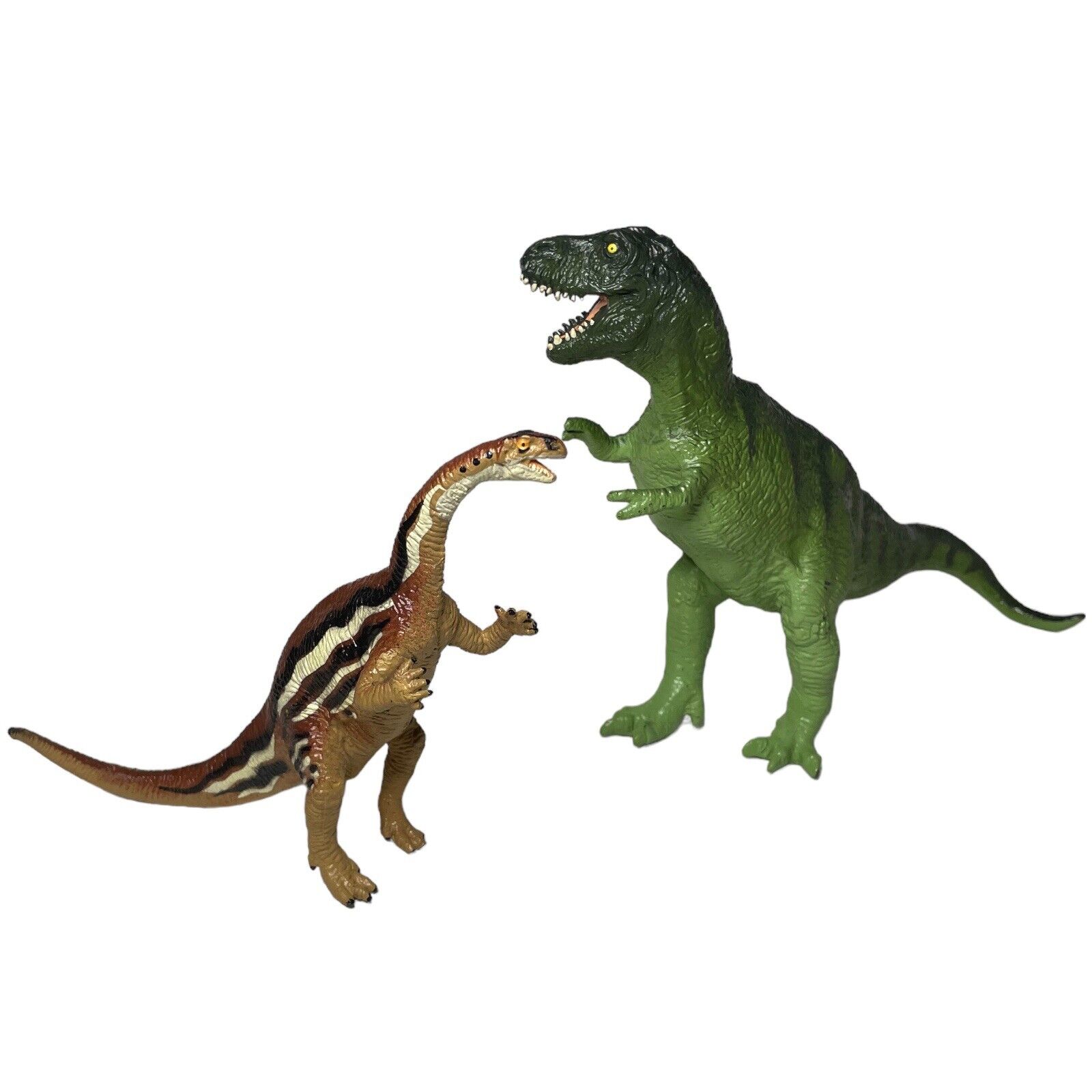 Toy Dinosaur Figures Vintage Carnegie Safari LTD. 1988 T-Rex, 1994 Plateosaurus