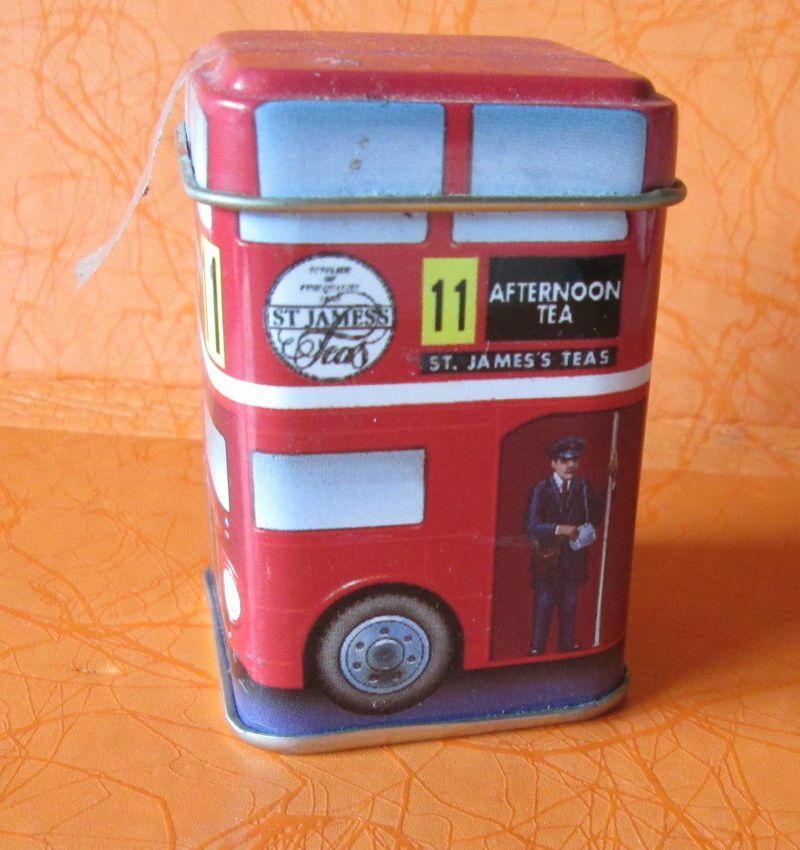 Afternoon tea St. Jamess Tea Tin Box 25g or 0.88oz,  double decker bus