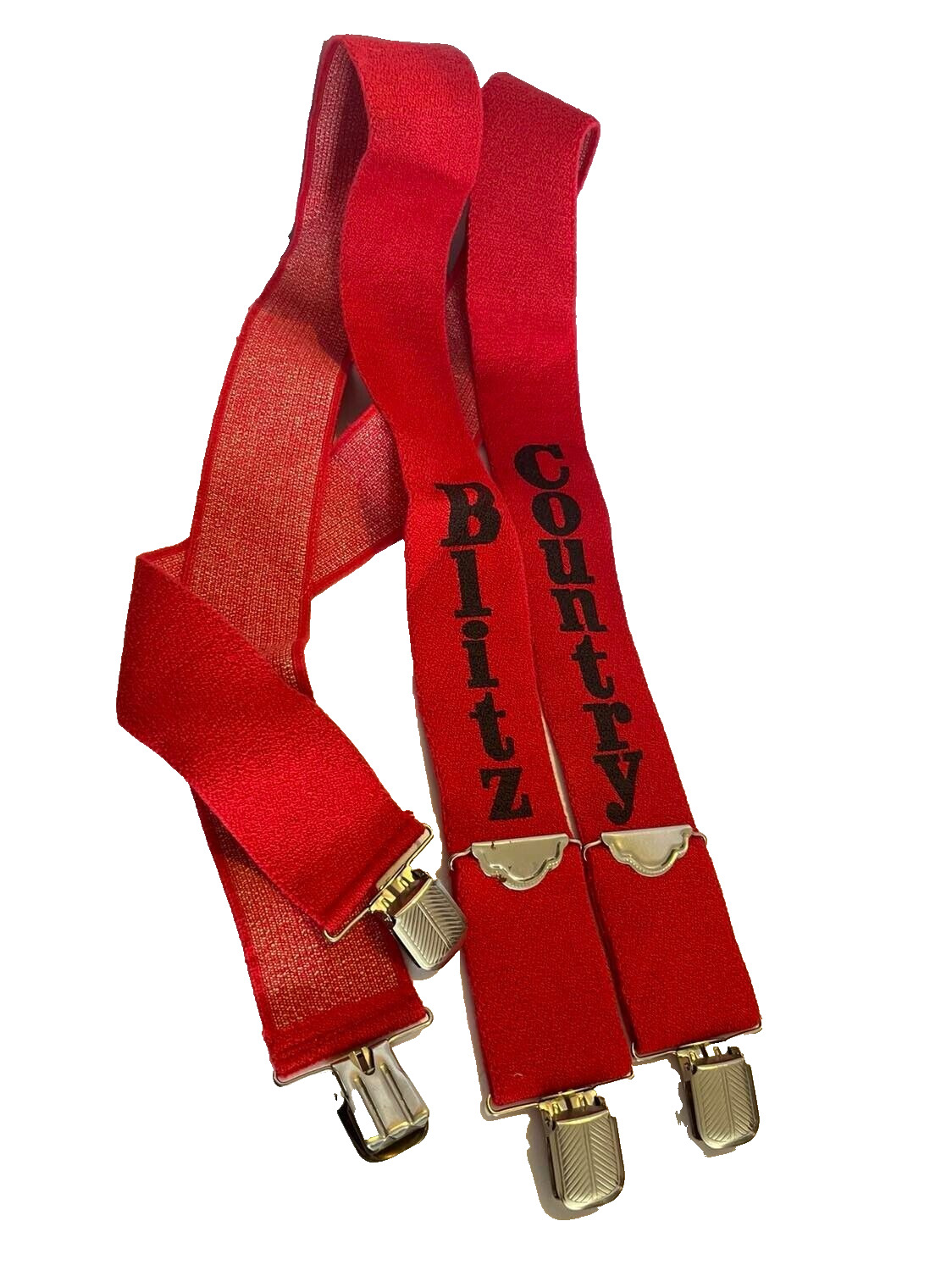 Vintage Blitz Weinhart Beer Suspenders - 1970's - Blitz Country - Red & Black