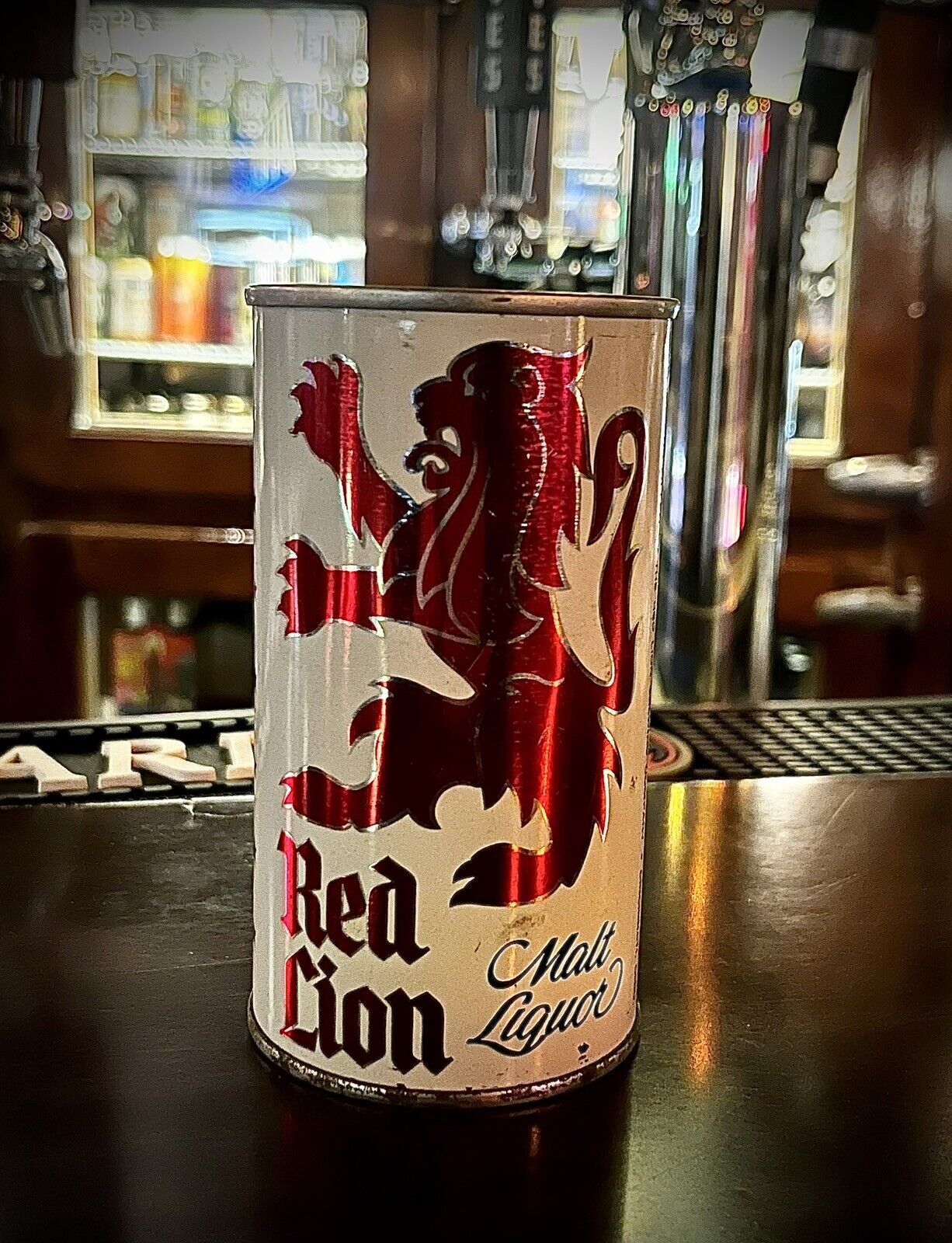 1970s Rare Red Lion Vintage Pull Tab Beer Can.