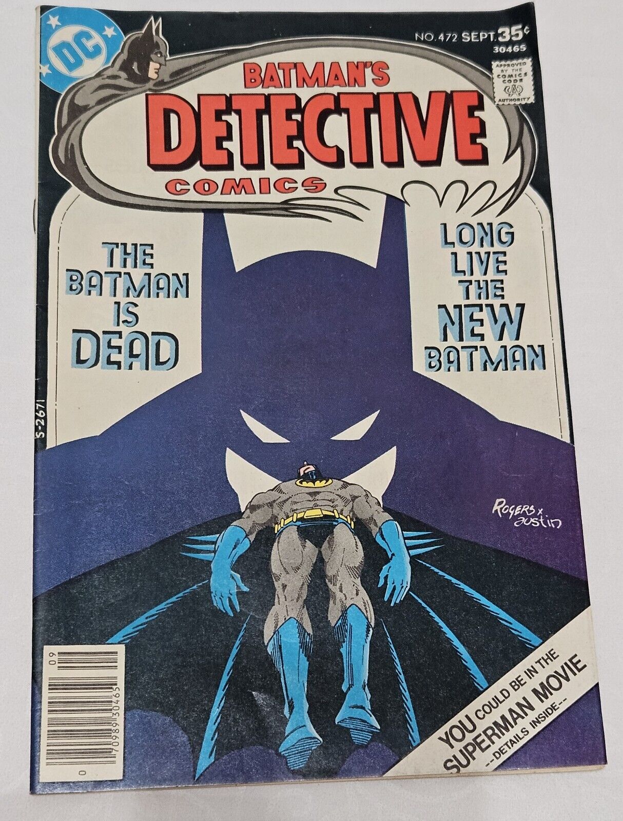 Vintage DC Batman's Detective Comics No.472 September 1977 (Pg183C)