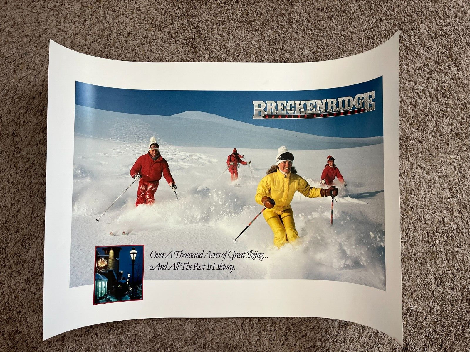 Vintage Breckenridge Ski Resort Genuine Colorado Poster -  25 x 17.5''