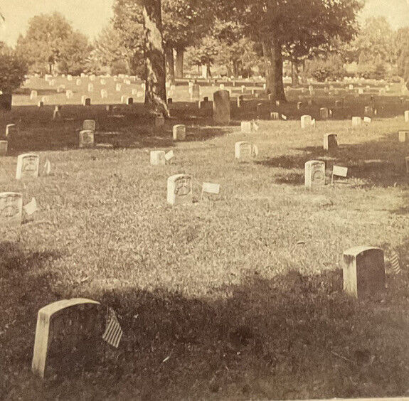 Arlington National Cemetary Graves Soldiers Graveyard JF Jarvis Stereo c1895 SA6