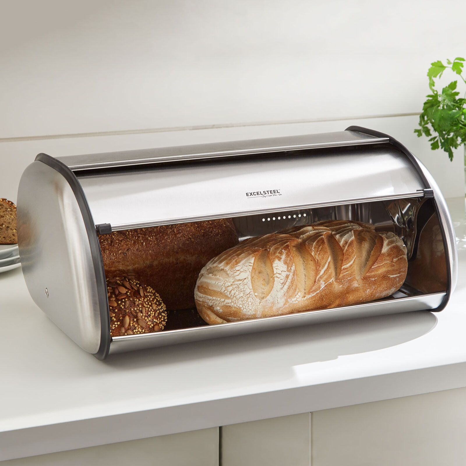 BrylaneHome Stainless Steel Bread Box - Silver