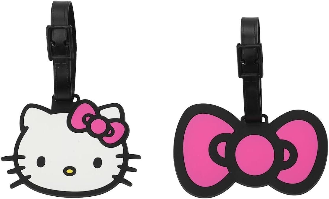 Hello Kitty 2pc Youth Luggage Tag Set - Molded Rubber with Printed ID Card