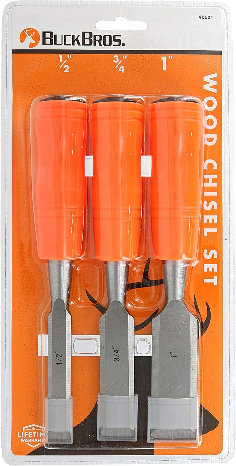 Buck Brothers 120203K 3-Piece Wood Chisel Set With Acetate Handles | 1/2 Inch, 3