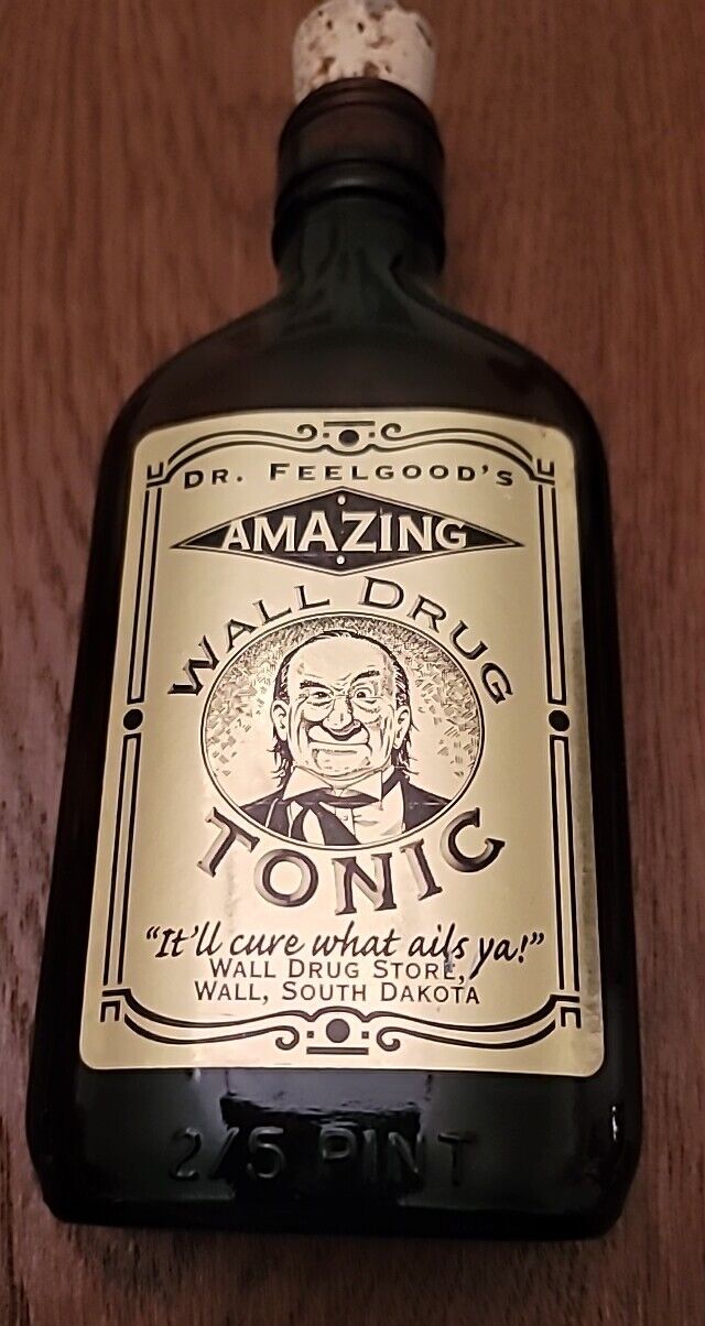 WALL DRUG Sovenier Tonic 2/5 Pint Glass Bottle Dr. Feelgood\'s Amazing Tonic 
