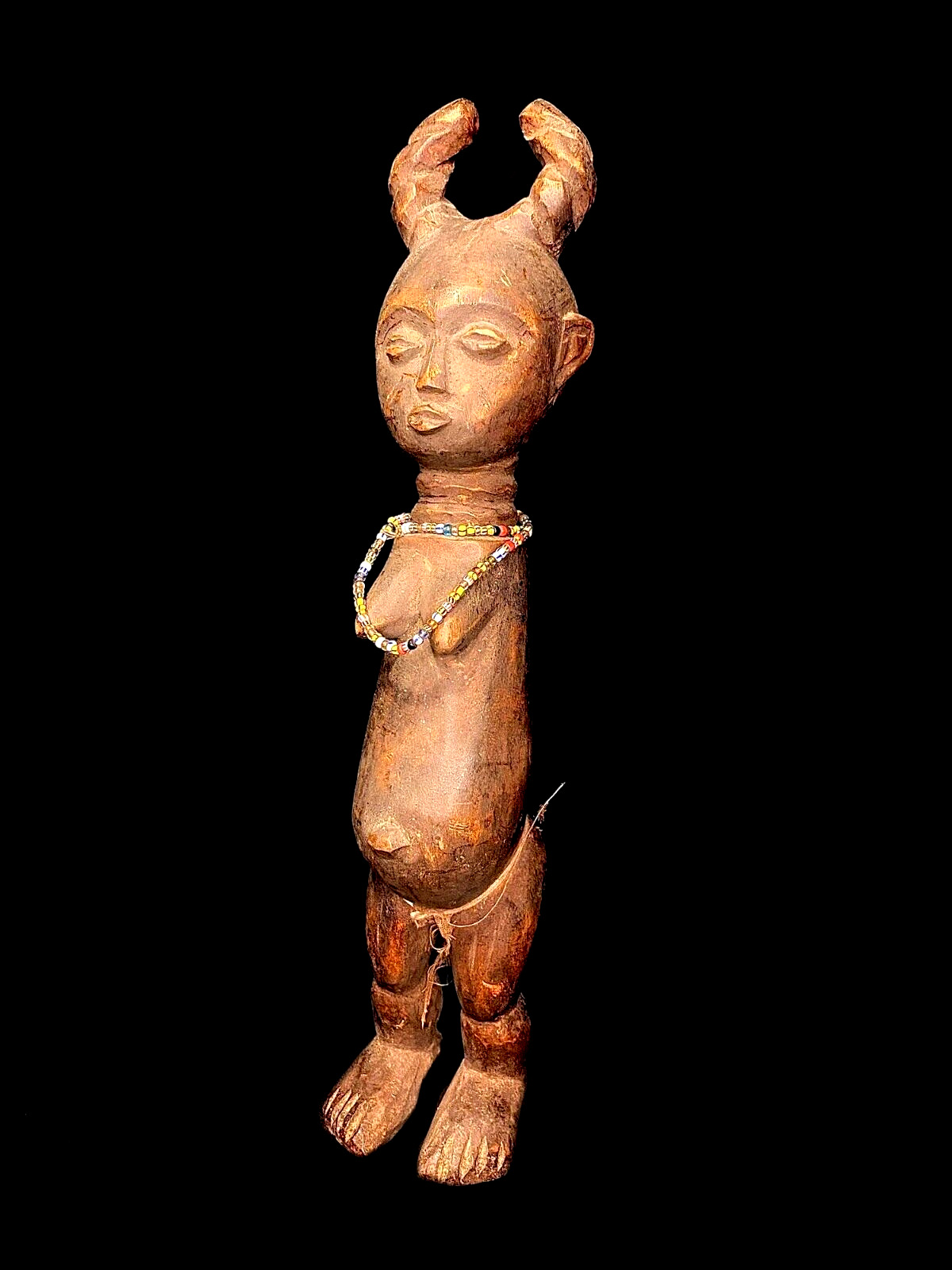 African Tribal Art Wooden Carved statue tribal wood Igbo altar figure-6534