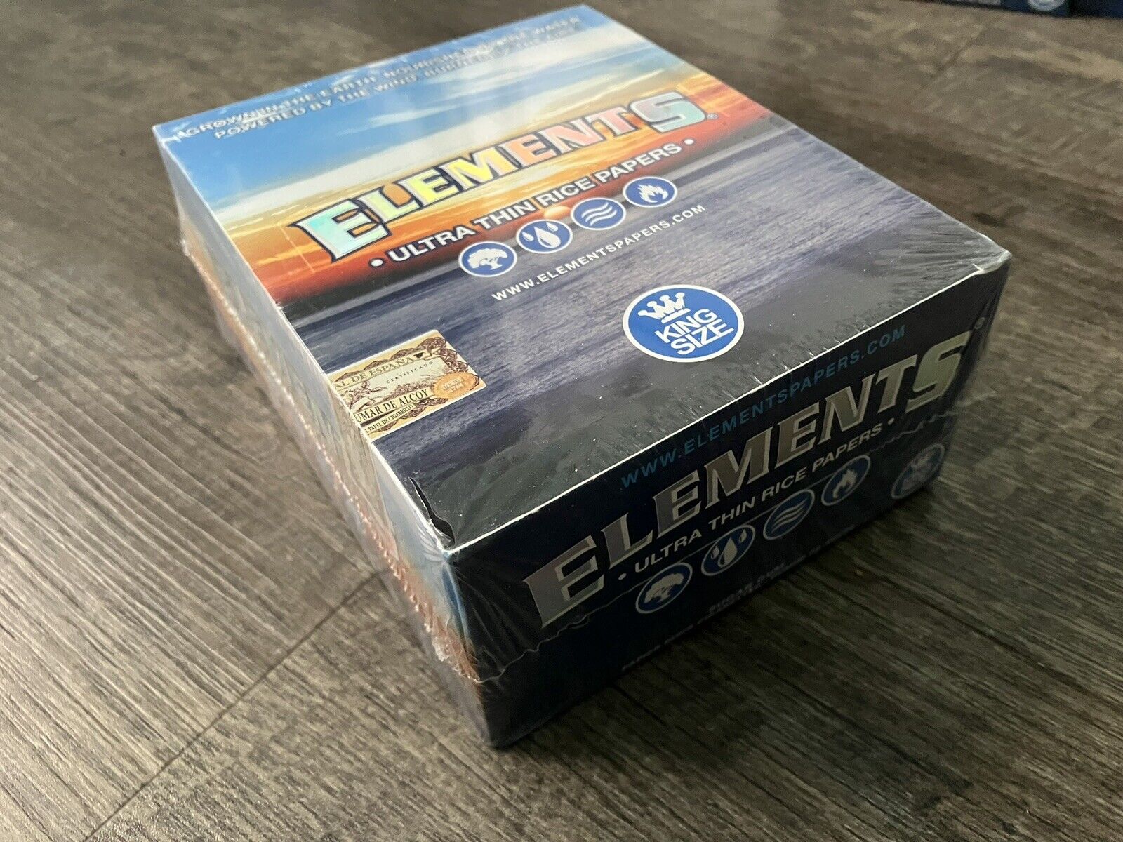 NEW FULL BOX ELEMENTS KING SIZE SLIM ULTRA THIN RICE ROLLING PAPERS (50 PACKS)