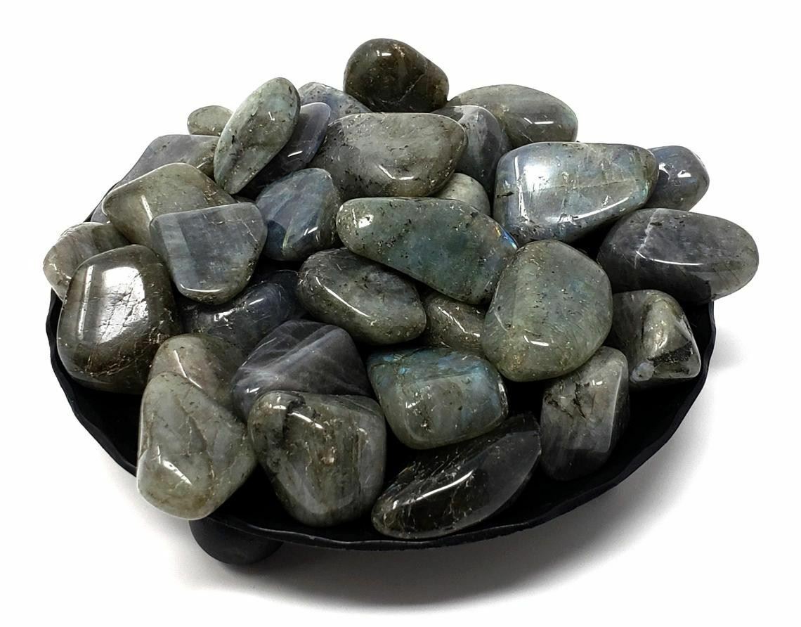 Tumbled Labradorite Stones Size (0.5 in - 1 in - 3-Stones) Great for Crafting