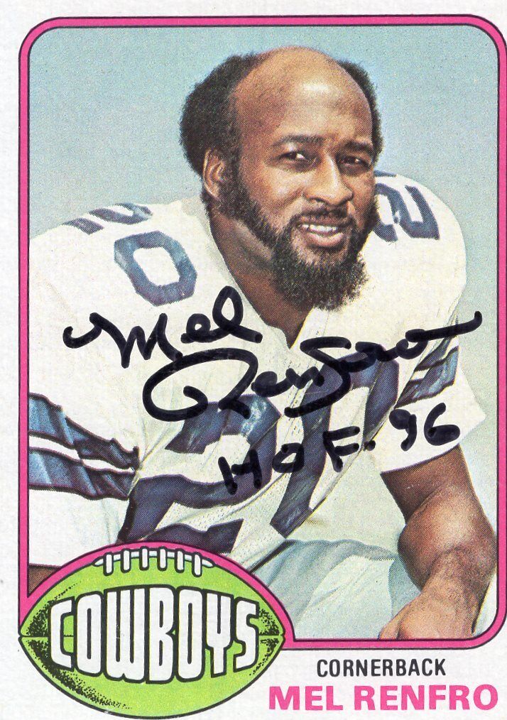 MEL RENFRO Signed 1976 TOPPS Football Card #368 NFL Hall of Fame Dallas Cowboys
