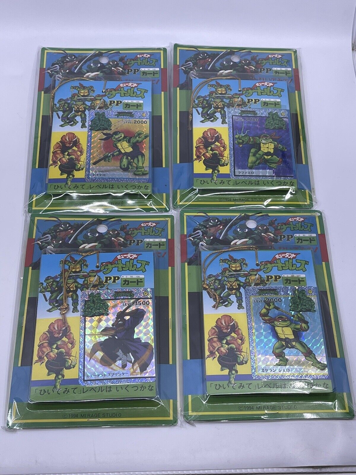 1994 Teenage Mutant Ninja Turtles PP Card Rack Display Lot o 4 TAKARA Japan MOC