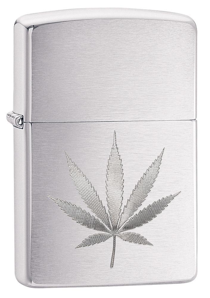 Zippo Windproof Laser Engraved Marijuana Leaf Lighter, 29587, New In Box