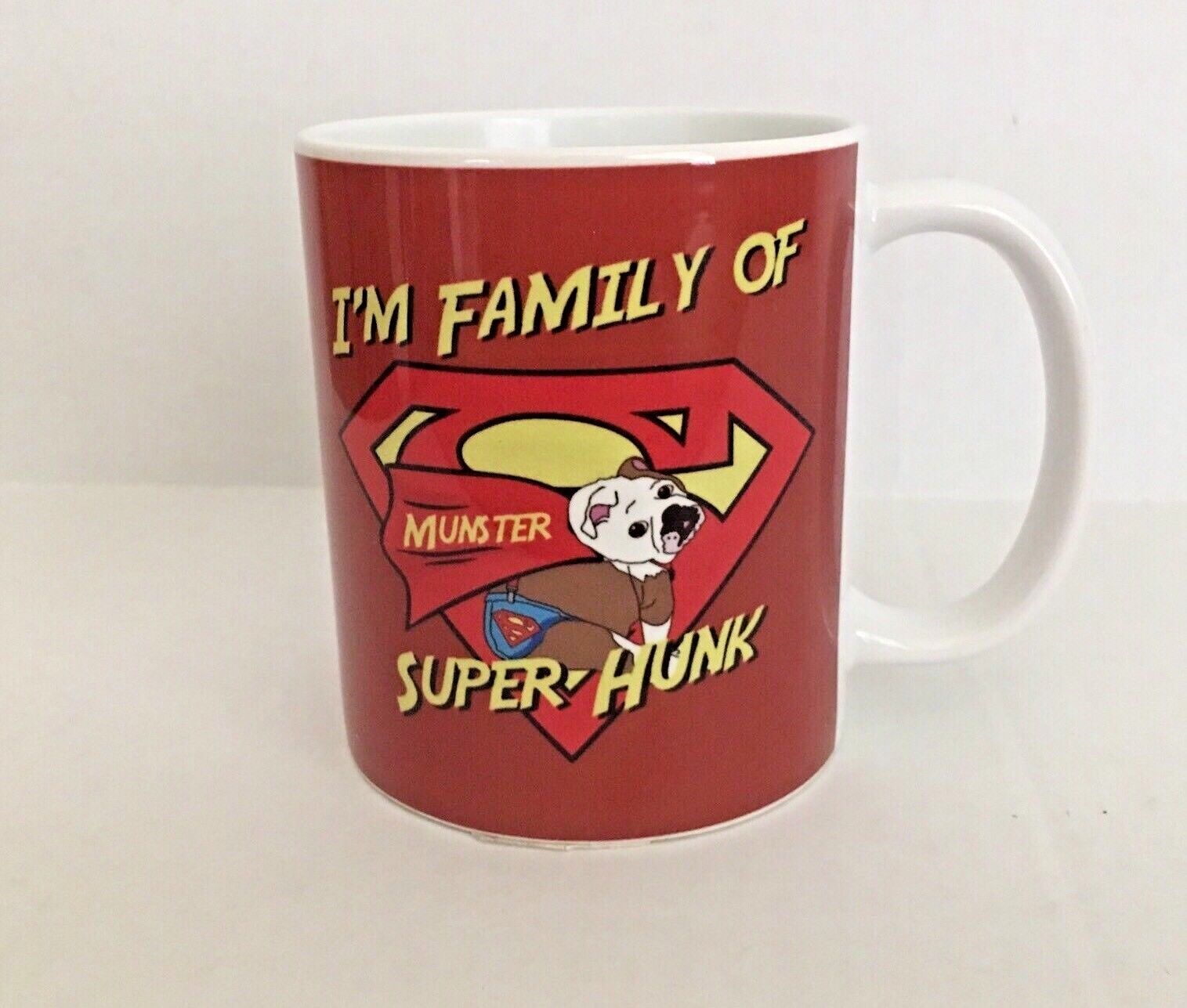 SUPER HUNK MUNSTER Mr. Fancy Pants Red Ceramic Coffee Mug Great Condition
