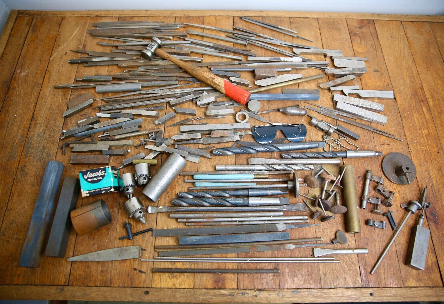 Vintage Machinist Tool Lot Estate Collection hammer Bits Taps chucks etc antique